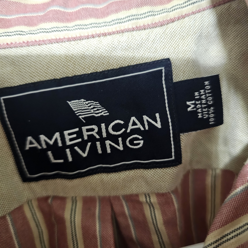American Living Red and White Striped Casual Shirt - Picture 4 of 4